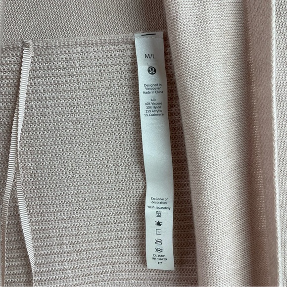 Lululemon Cashlu Beige Waterfall Open Cardigan - Picture 5 of 6